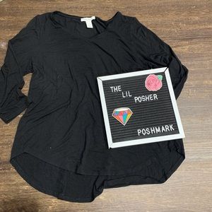 White House black market black Long sleeve shirt L